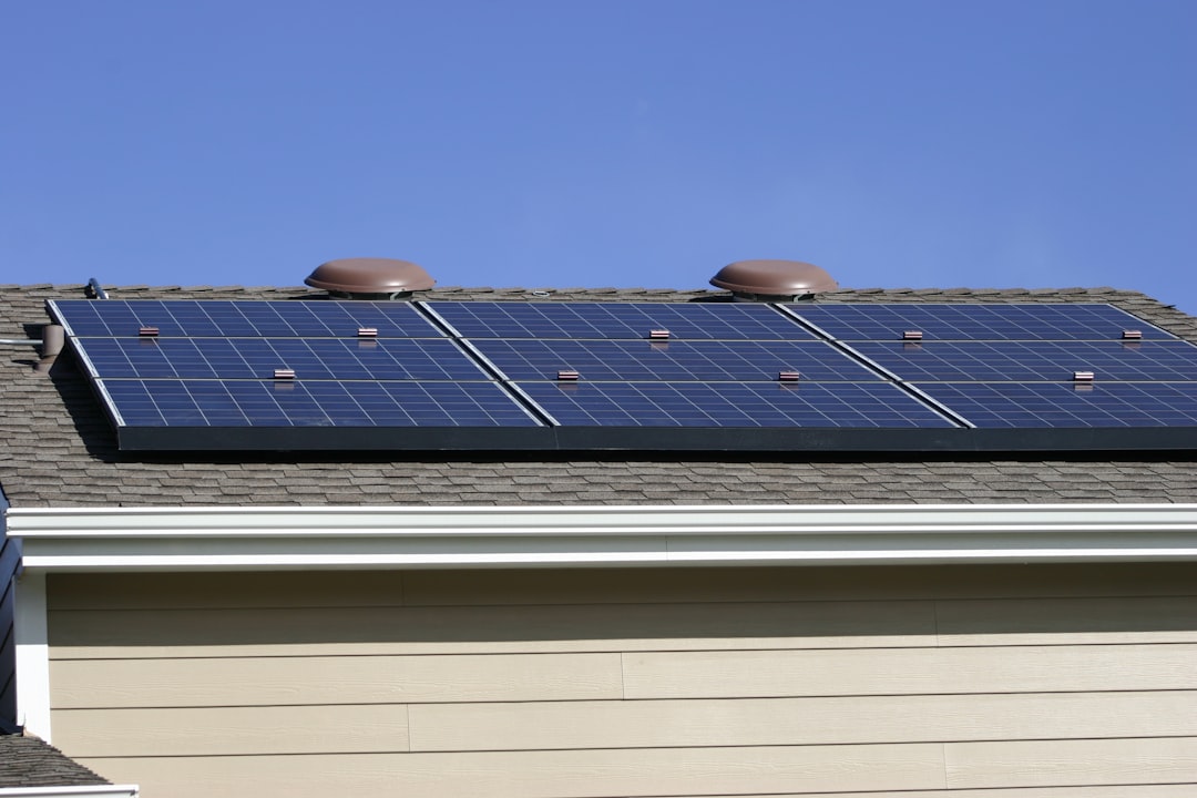 Rooftop solar panels. Green energy. Residential Solar power.